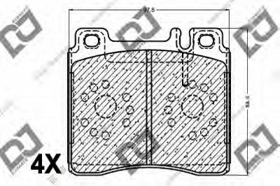DJ PARTS bp1178 -  Комплект тормозных колодок, дисковый тормоз